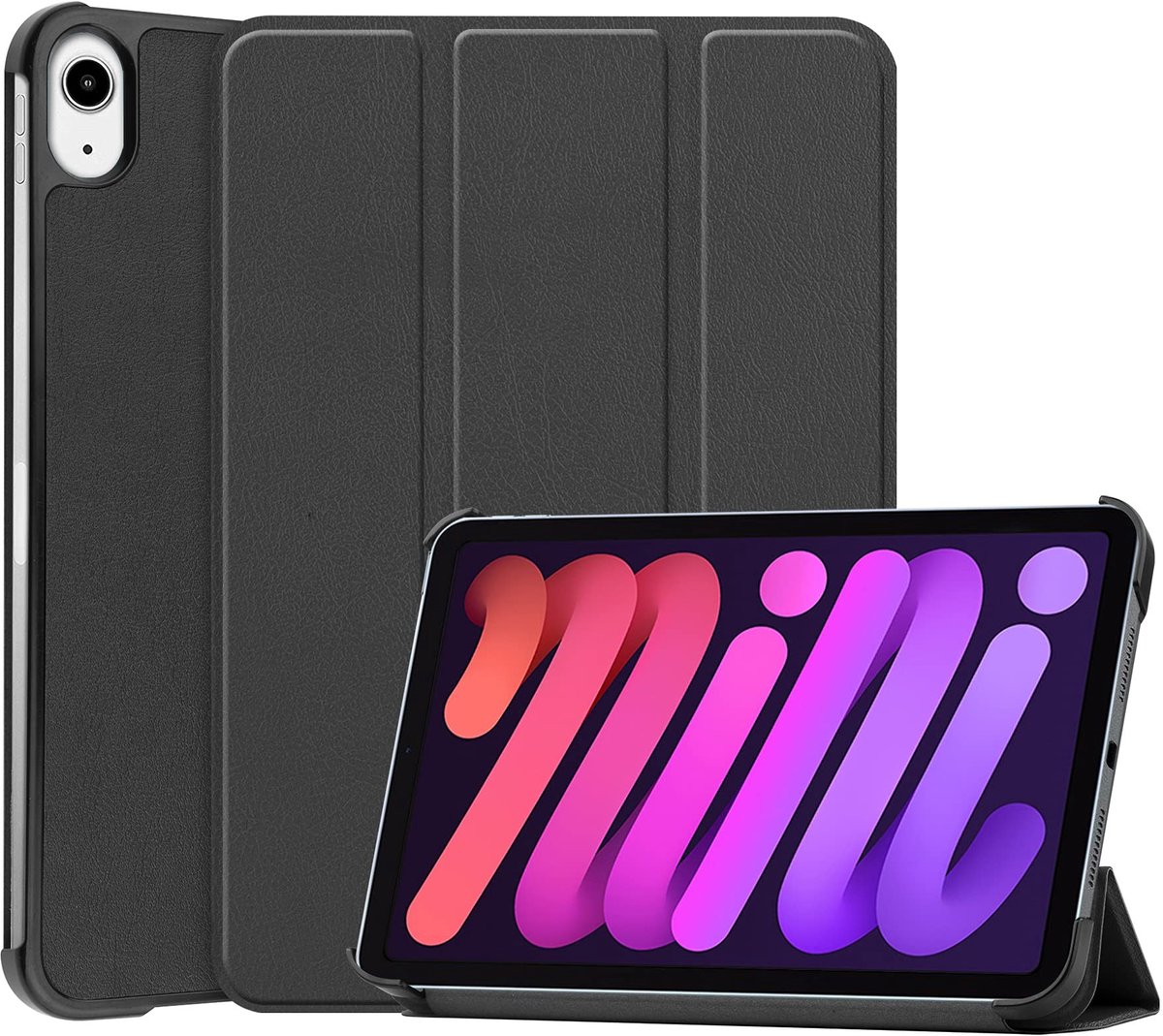Omgoods - Smart Cover Case voor Apple iPad Mini 6 2021 - Zwart met Auto Sleep/Wake