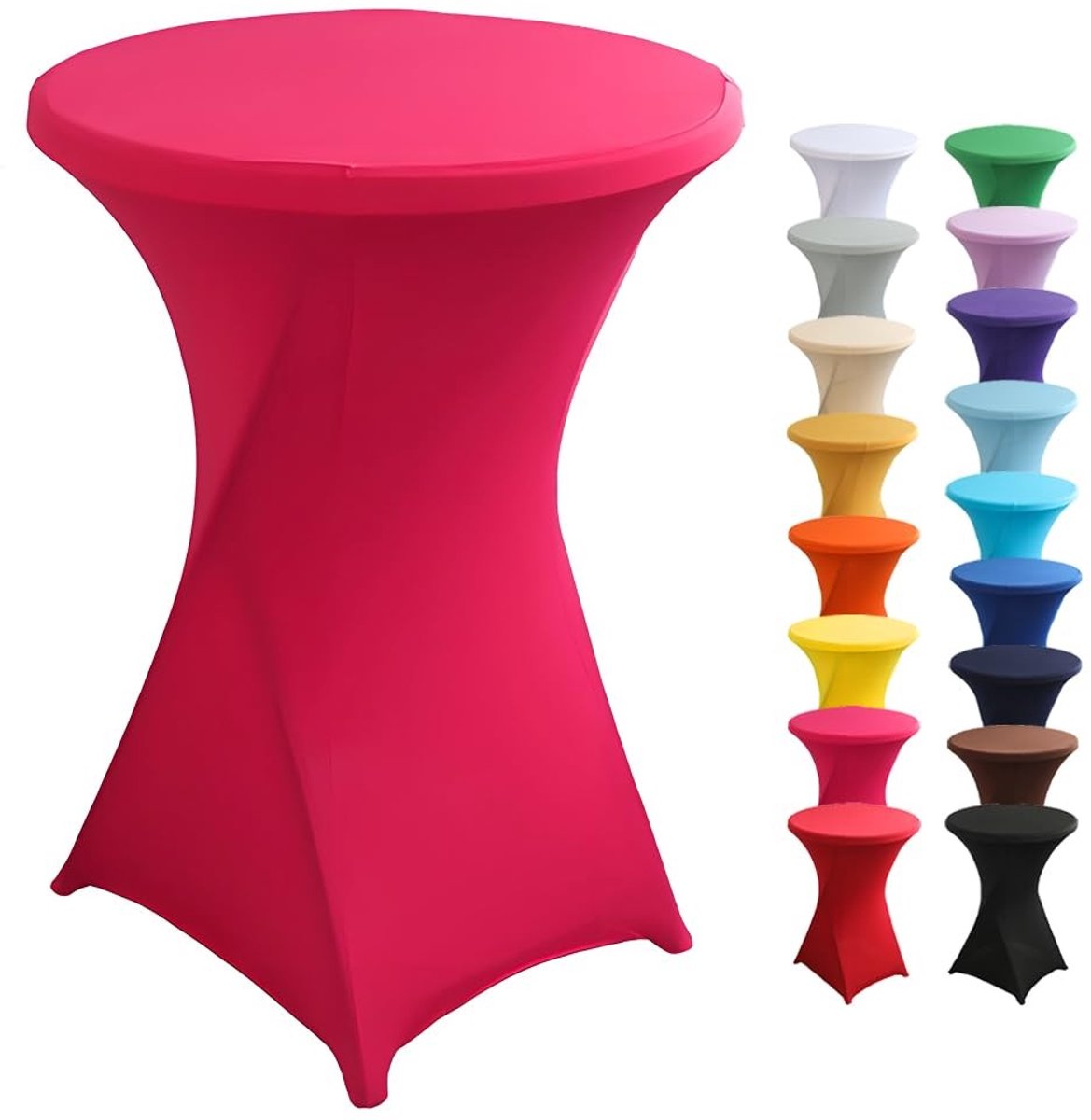 Omgoods - Wasbare Cocktailtafelcover van Spandex voor Bruiloften en Feesten (Roze, 60x110cm)