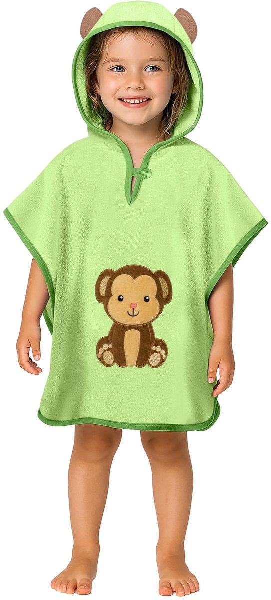 Omgoods - Premium Bad Poncho voor Kinderen met Capuchon van 100% Katoen
