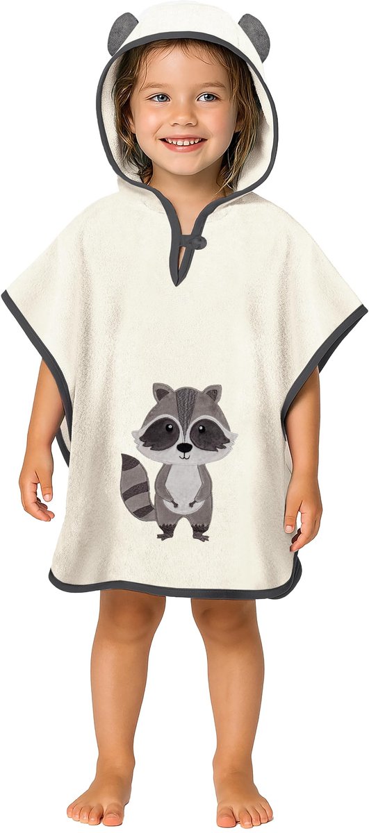 Omgoods - Premium Bad Poncho voor Kinderen met Kap van 100% Katoen