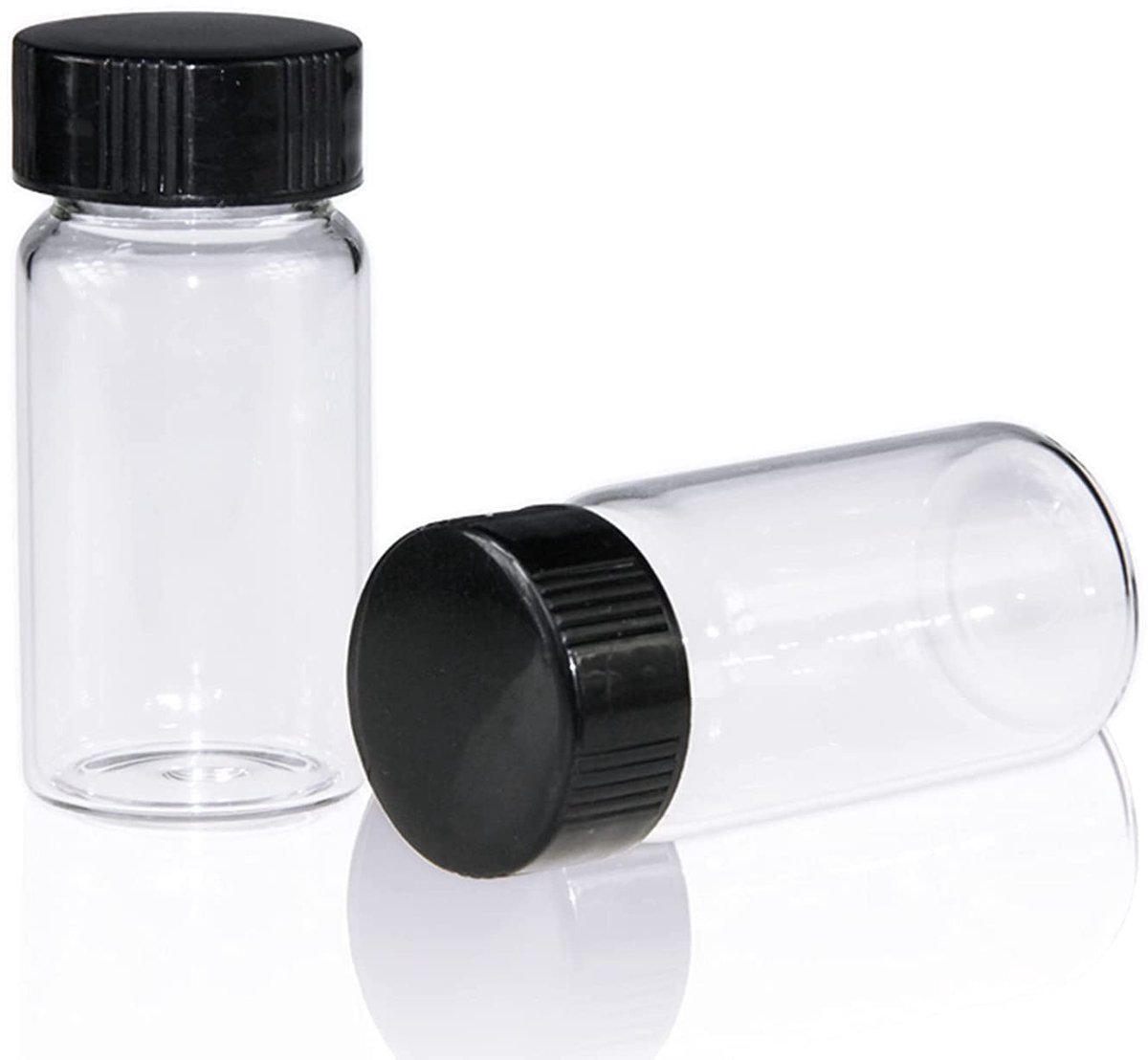 Omgoods - 100 Stuks 10ml Glazen Vials met Zwarte Schroefdop - Voor Laboratorium en Opslag