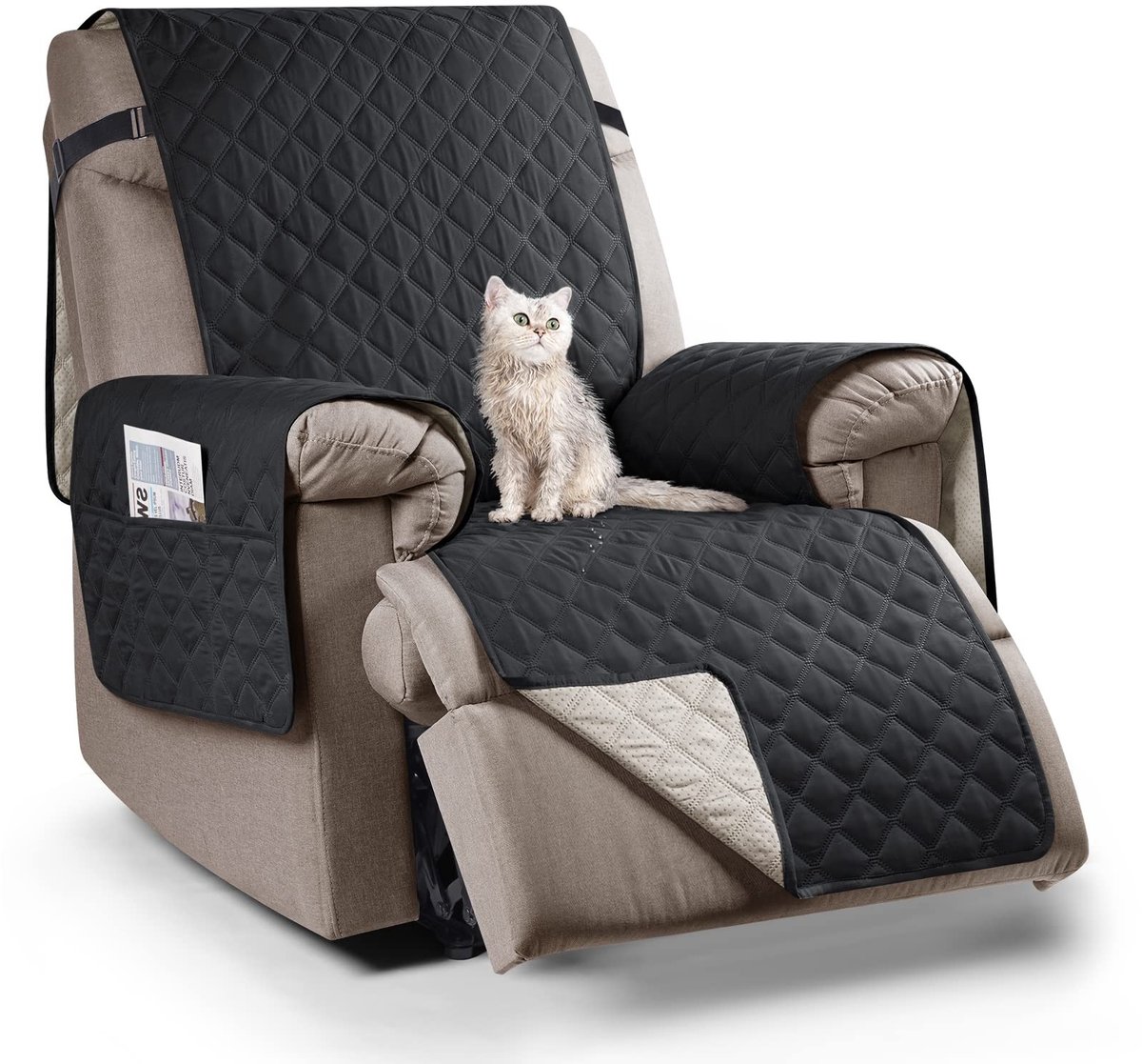 Omgoods - Stoelbeschermer met Armleuningen - Waterdichte Kussenhoes voor Relaxstoelen