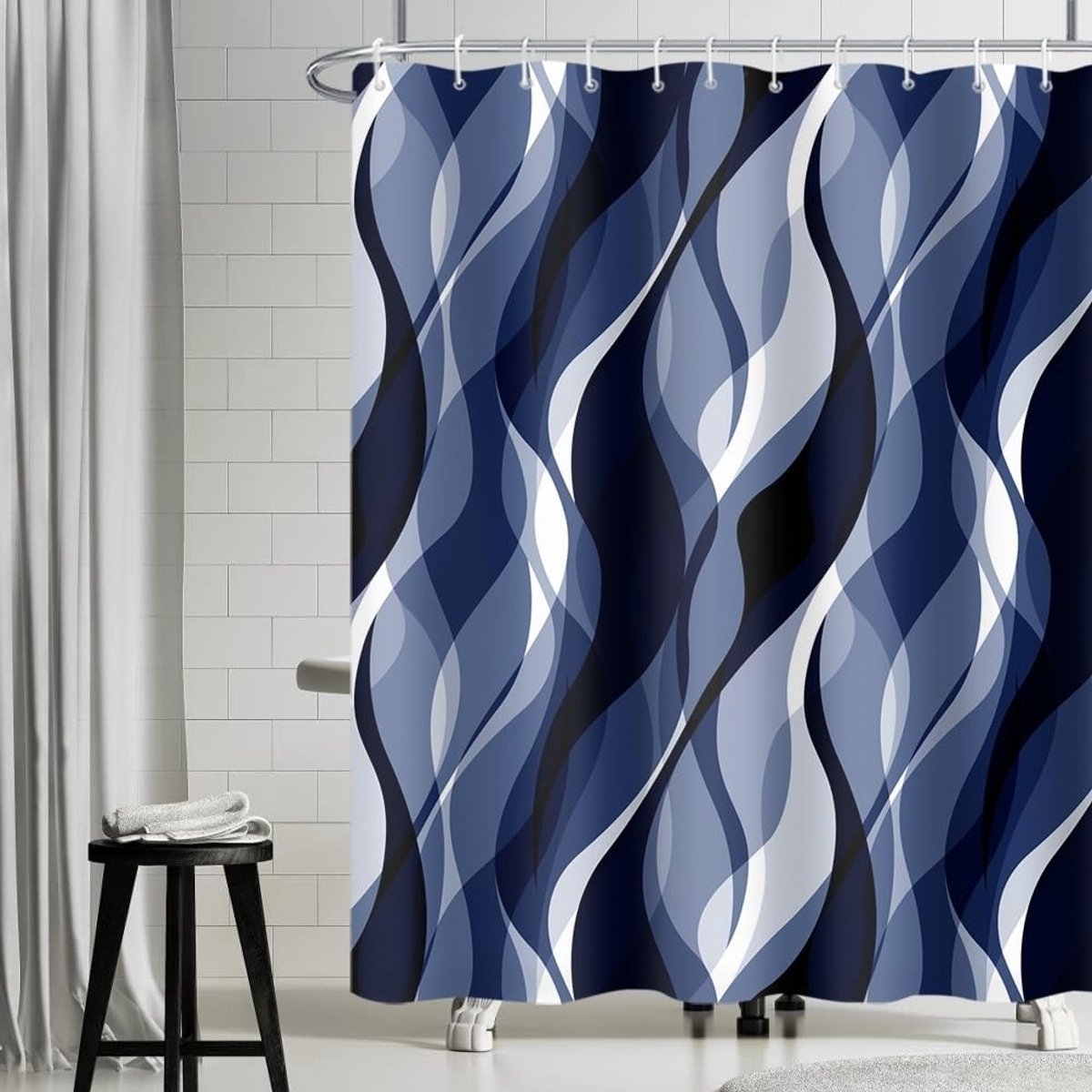 Omgoods - Abstract Geometrisch Douchegordijn 180 x 200 cm Waterdicht en Schimmelbestendig