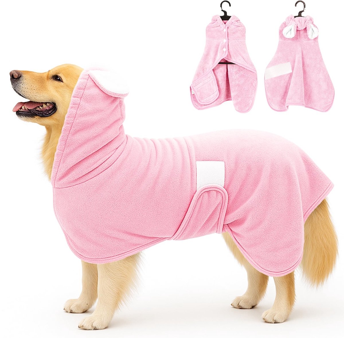 Omgoods - Absorberende Microfiber Handdoek voor Honden en Katten, Roze, XL