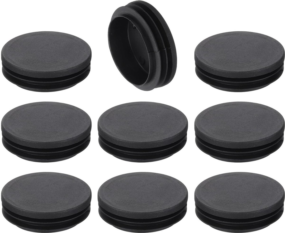 Omgoods - 9 Stuks Ronde Kunststof Eindkappen - 58mm - Zwart