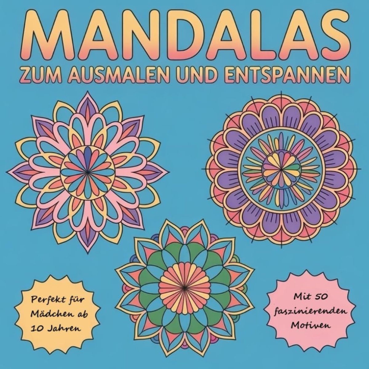 Mandalas zum Ausmalen und Entspannen für Mädchen ab 10 Jahre mit 50 faszinierenden Motiven