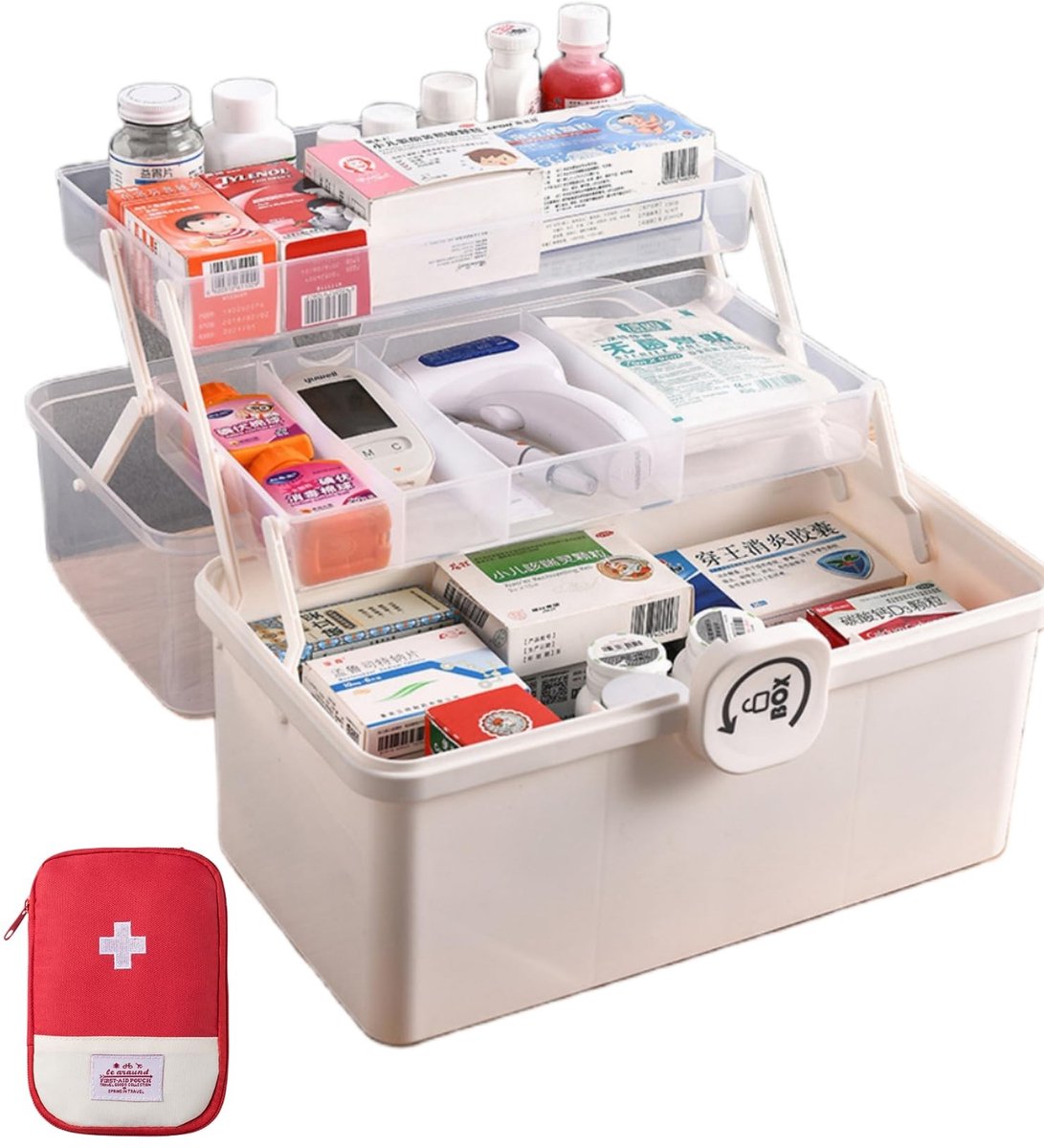 Omgoods - 3-Layer Opbergdoos met Deksel voor Medicijnen en Gereedschap