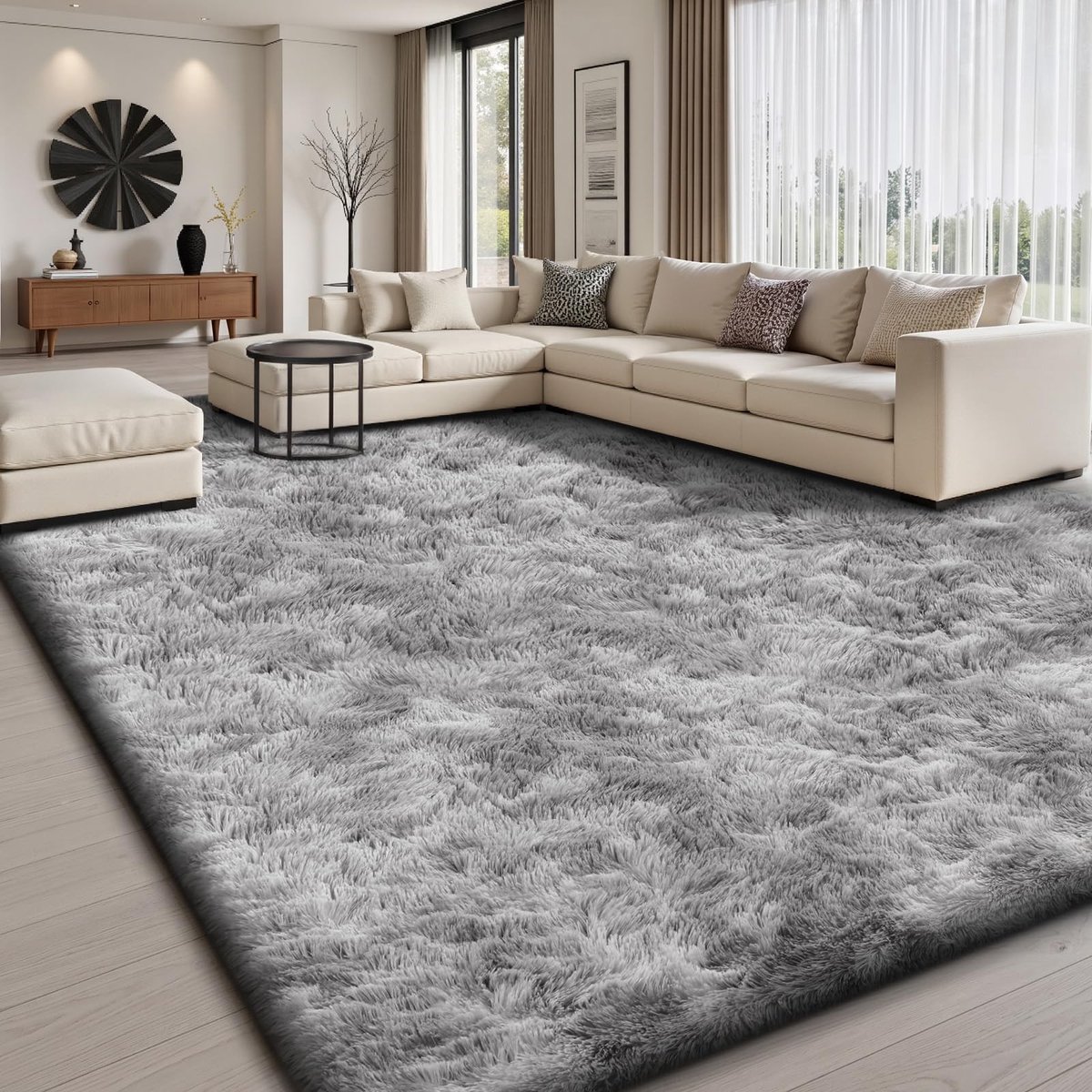 Omgoods - Hoge Pool Vloerkleed 160x230 cm Lichtgrijs - Fluffy en Comfortabel