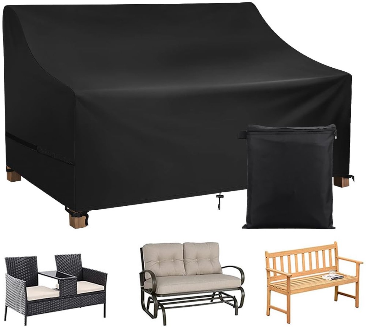 Omgoods - Tuinbankhoes voor 3-zits met Waterdicht en UV-bescherming