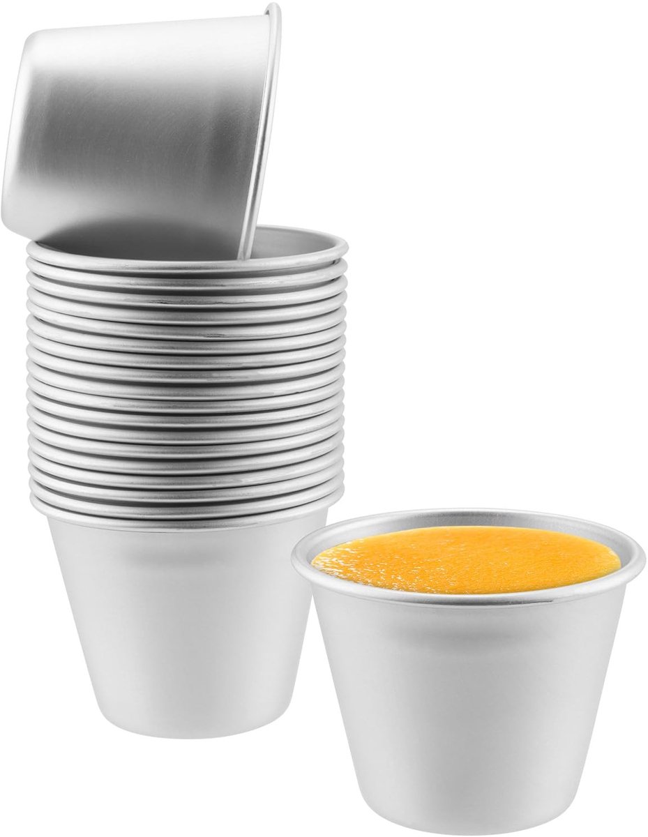 Omgoods- Puddingvormen 20 stuks - Dariolvormen - Aluminium - Ideaal voor desserts - Compact formaat - Hoogwaardige kwaliteit - Bakvorm