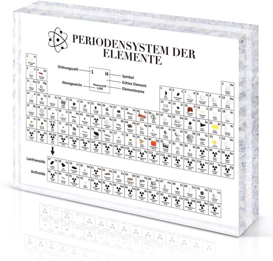 Omgoods - Acryl Periodiek Systeem met Echte Elementen - 83 Elementen voor Onderwijs en Decoratie