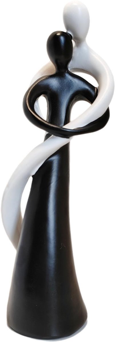 Omgoods - Knuffelen Standbeeld - Decoratieve Figuren - Moderne Abstracte Kunst - Zwart+Wit - Woonkamer Decoratie - Geschikt voor Kantoor en Thuis