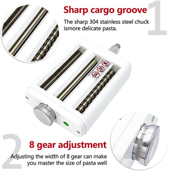 Omgoods - Pasta Maker Attachment voor Kitchen Aid - 3-in-1 Pastamaker Accessoire — afbeelding 2
