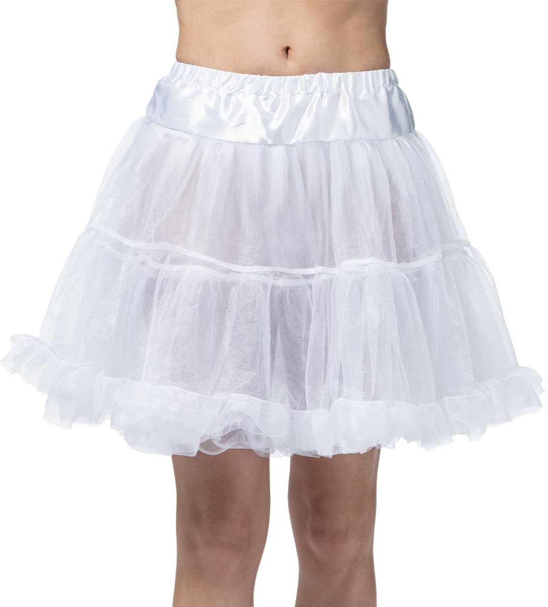 Boland - Petticoat deluxe wit (M/L) - Volwassenen - Can Can - Prinsen en Prinsessen