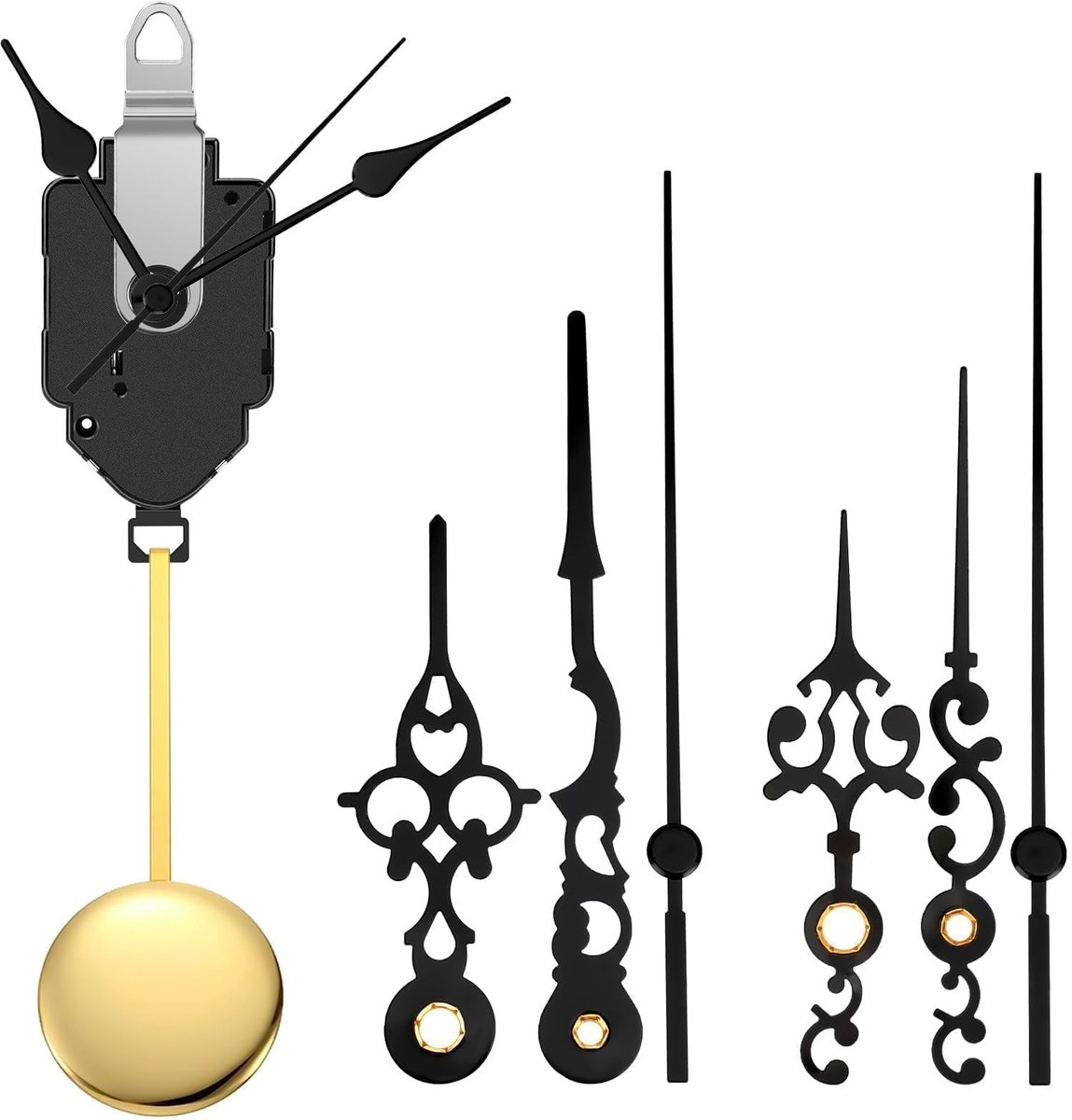 Omgoods - Quartz Klok Mechanisme - DIY Kit met Garland, Tap-Branch Mechanisme en 3 Wijzers voor Wandklok Reparatie
