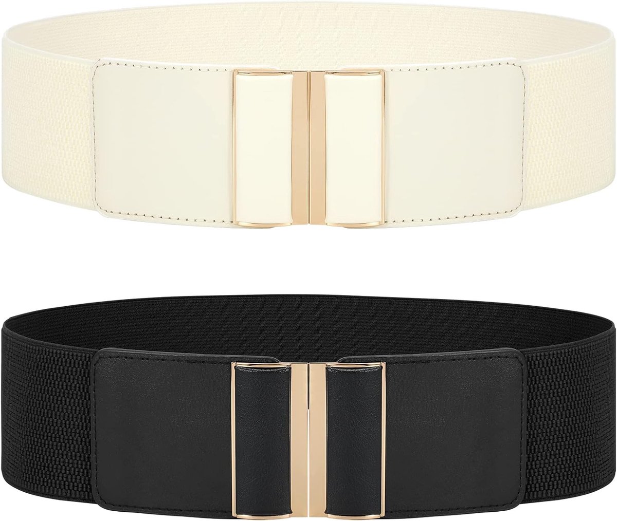Elastische riem voor dames, vintage, rekbare brede tailleriem