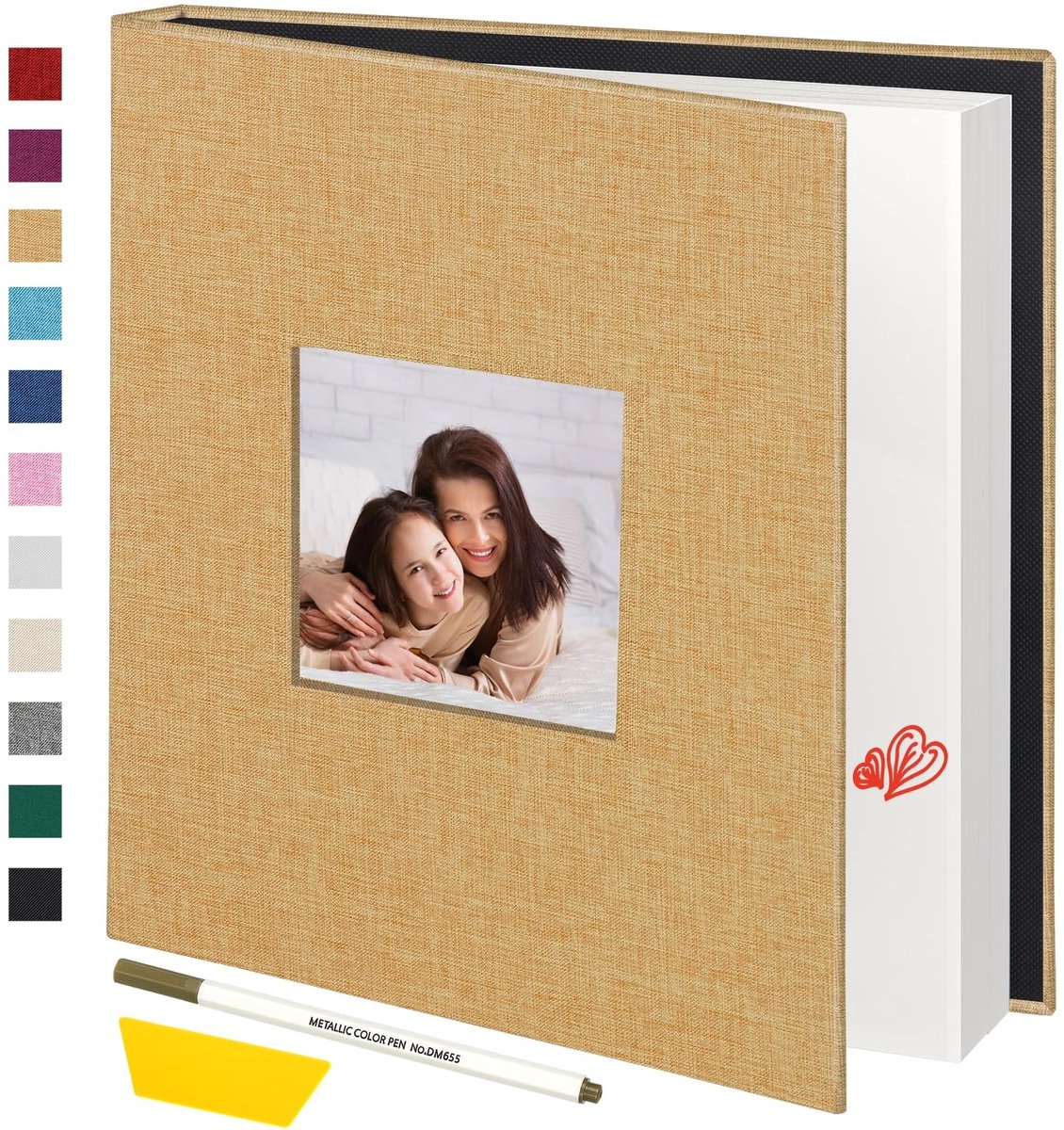 Omgoods - Groot Fotoalbum met Zelfklevende Pagina's - 60 Bladen voor Diverse Fotoformaten
