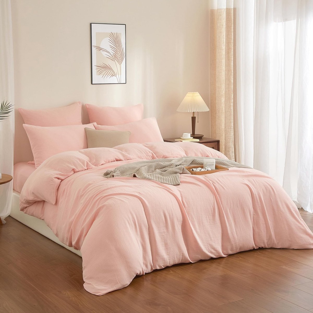 Omgoods - Muslin Dekbedovertrek Set 200 x 200 cm met 2 Kussenslopen