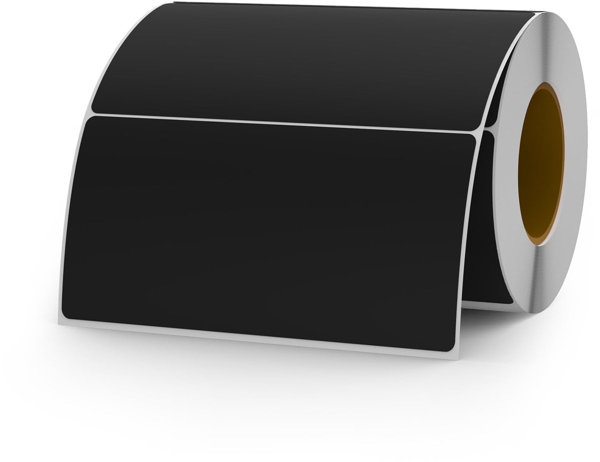 Omgoods - 500 Stuks Zwarte Zelfklevende Labels 50x100mm - Waterproof en Schrijfbaar