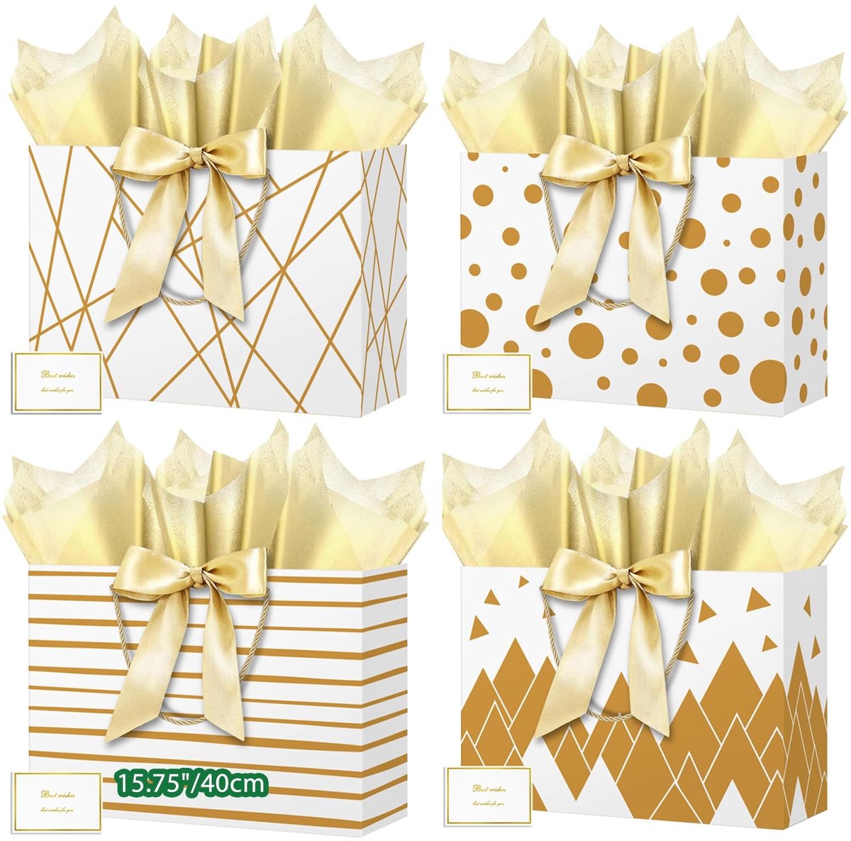 Omgoods Grote Geschenkzakken 40x30x12.5cm - Perfect voor Feestjes en Bruiloften