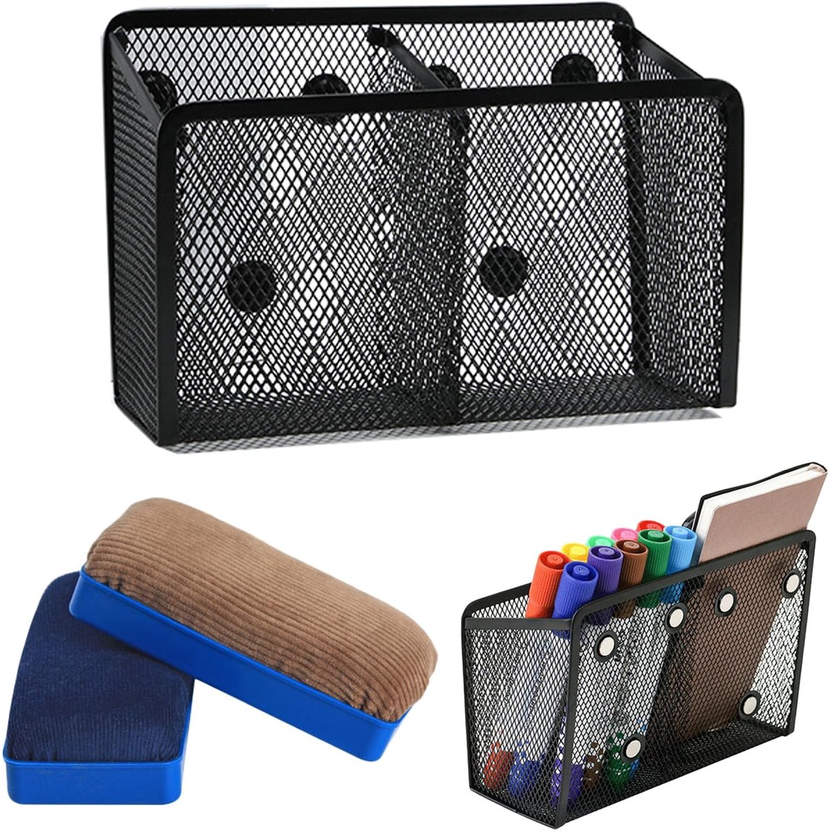 Omgoods - Magnetische Pennenhouder Set van 3 - Ideaal voor Whiteboards en Koelkasten