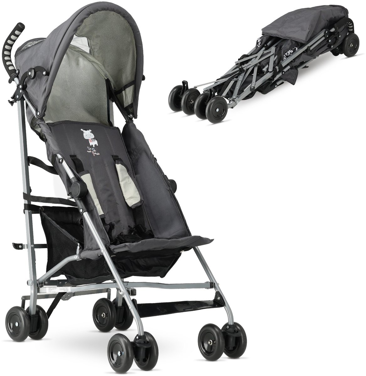 Asalvo Buggy - Paraplu Buggy - Compact Inklapbaar - Grijs/Créme