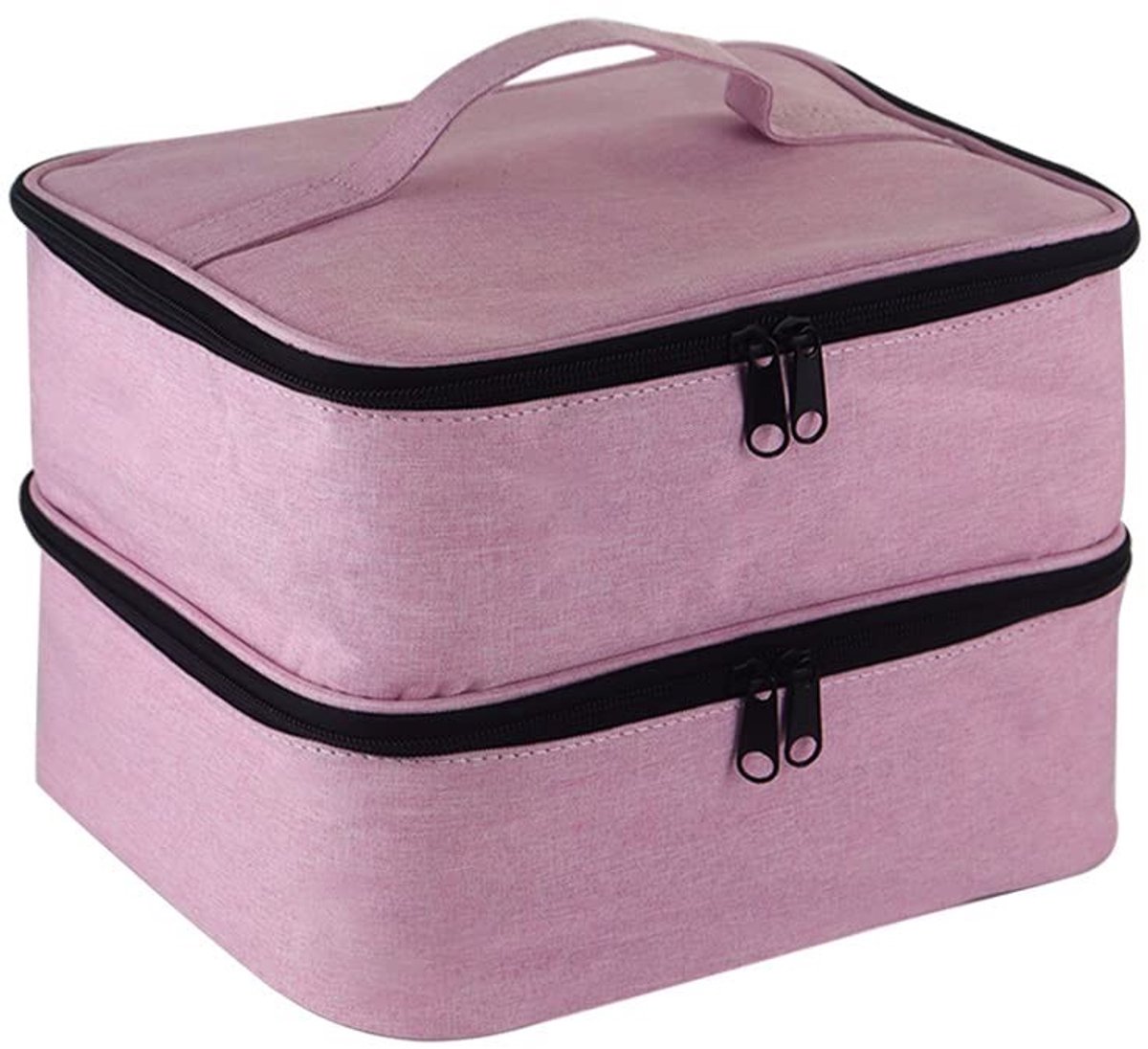Omgoods - Nagellak Transporttas - Dubbele Laag - Geschikt voor Manicure Set (Roze)