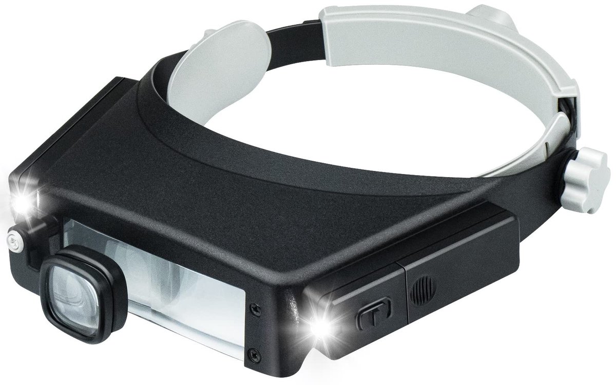 Omgoods - Hoofdband Vergrootglas met LED Licht - 1.5x 3x 6x 8x voor Precisiewerk
