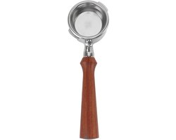 Omgoods- Portafilter 58mm Professioneel Ontwerp - Bodemloze Portafilter - Houten Handvat - Dubbele Oren - Optimale Koffie-extractie - Veilig en Comfortabel Gebruik - Koffiefilter