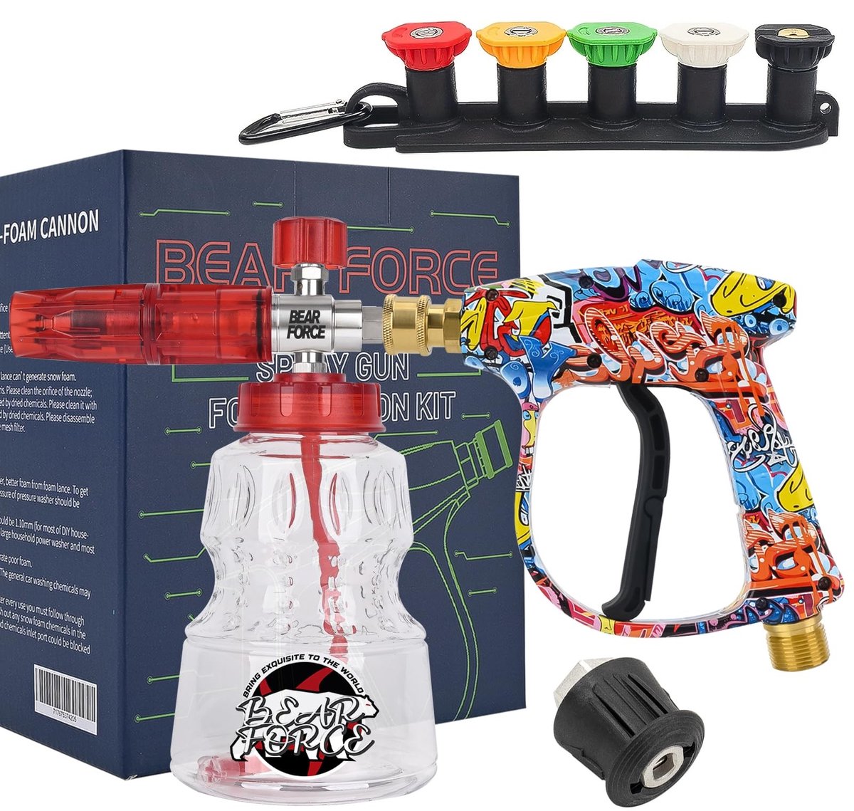 Omgoods - Hogedrukspuit Spuitpistool M22 ID14MM & Snow Foam Lance Set