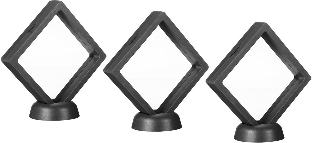 Omgoods - 3D Drijvende Vitrine - Muntdisplay Framehouder - 3 Pack