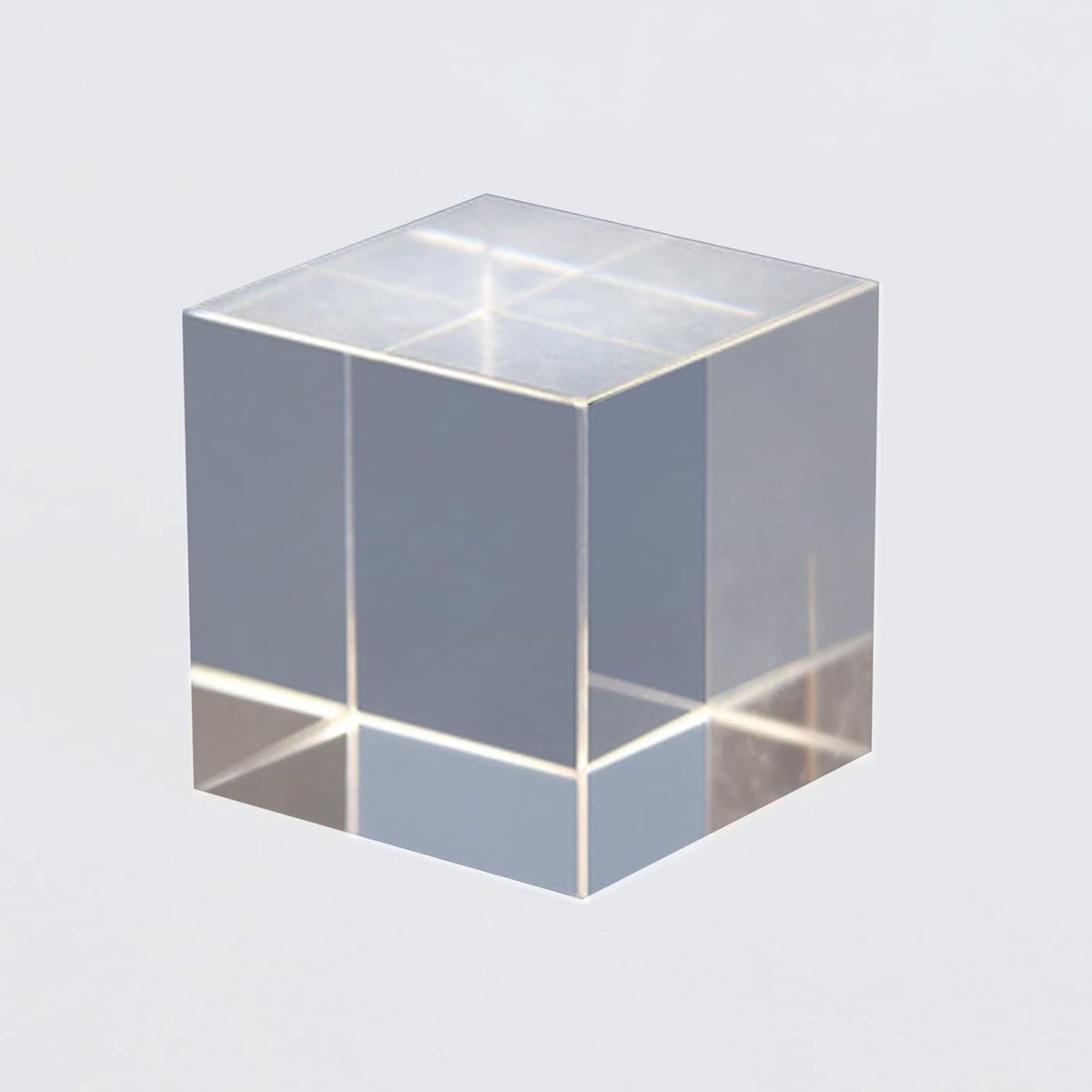 dobbelstenen Prisma bril, transparante kubus optisch glas dobbelsteen prisma, optic prism cube, fysica leer precisie optisch glas prisma, voor natuurkunde, onderzoek, decoratie (70 mm)
