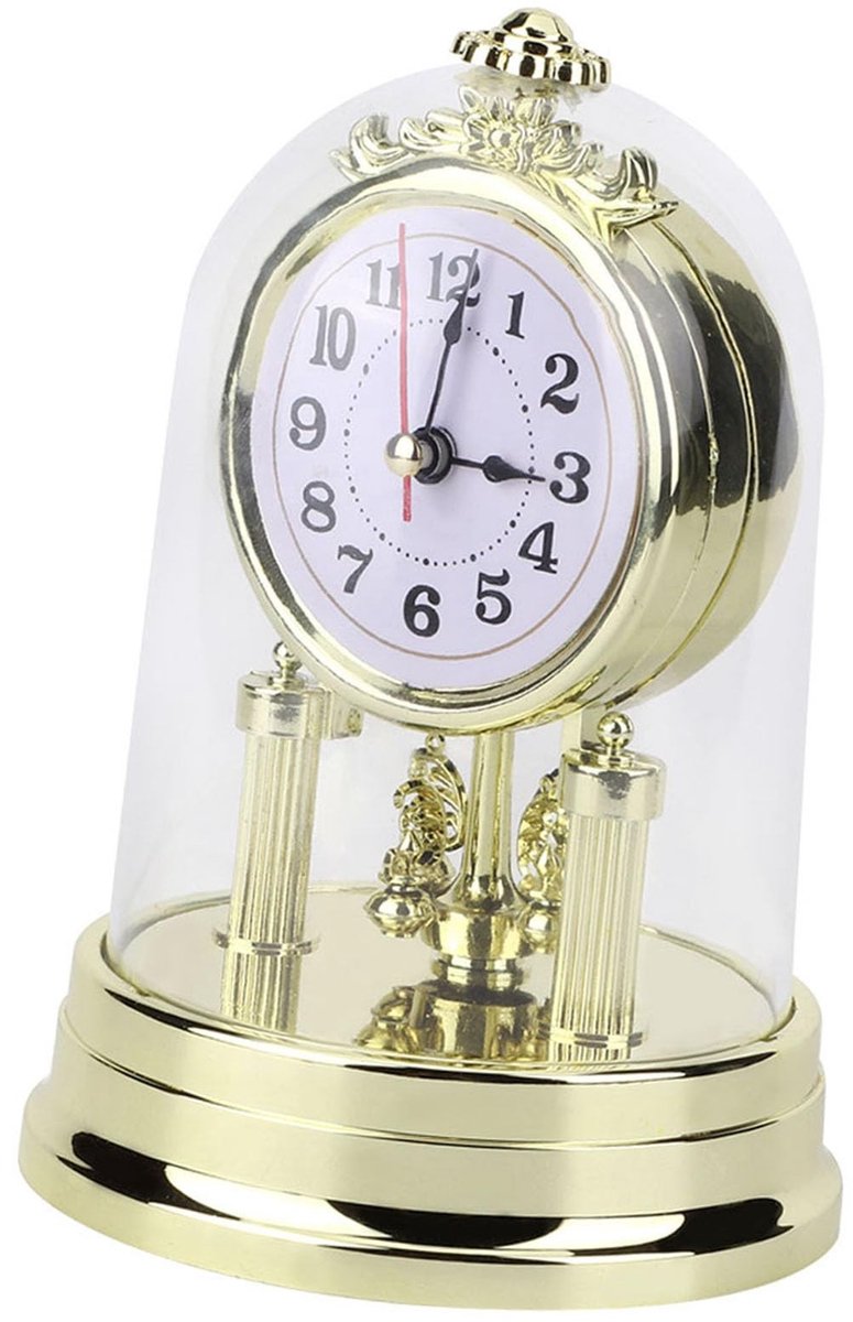 Omgoods - Vintage Klok - Antieke Europese Stijl Tafelklok in Goud