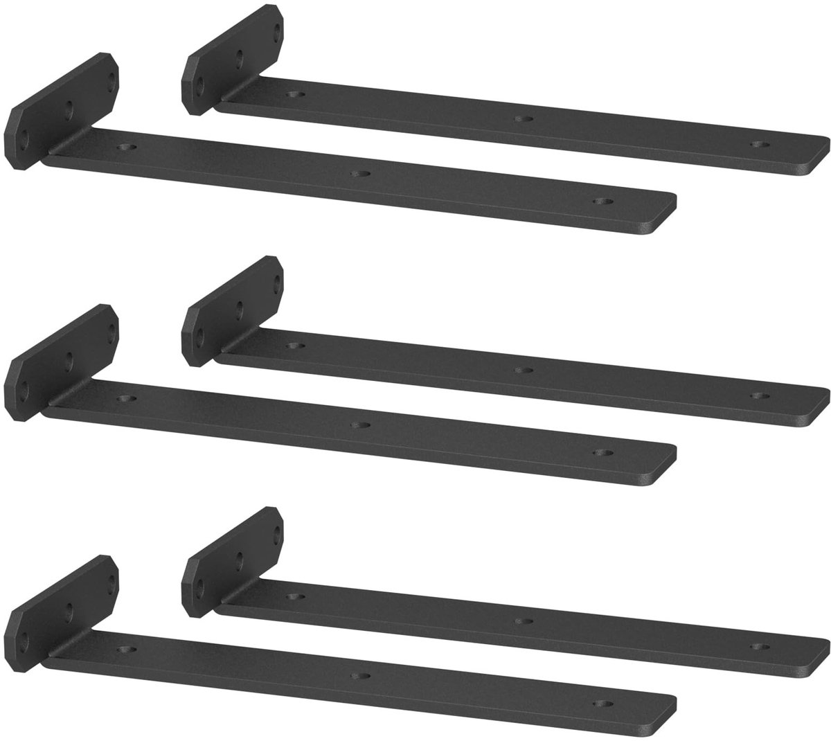 Omgoods - Onzichtbare Plankdrager - Zwart - 80 kg Draagvermogen - Set van 6 Stuks