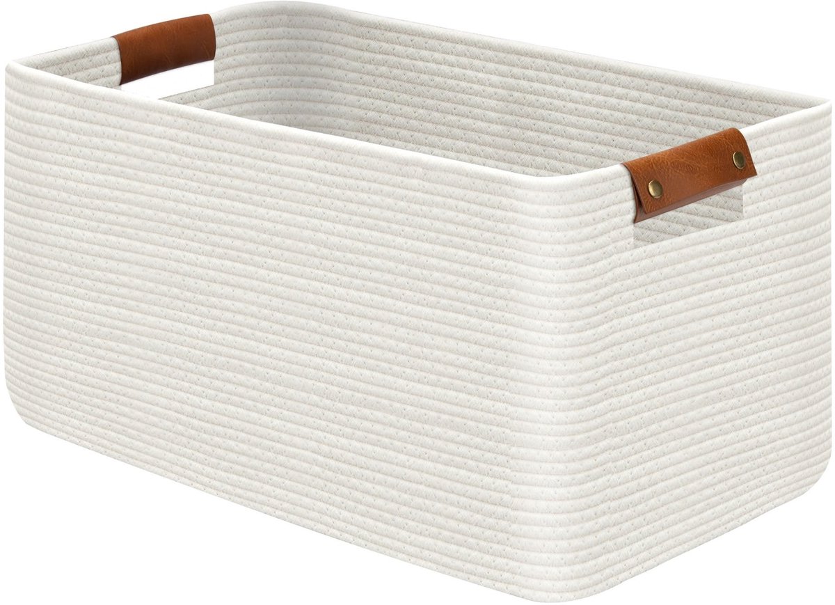 Omgoods - Vouwbare Wasmand voor Dekens en Speelgoed, 63L, Wit