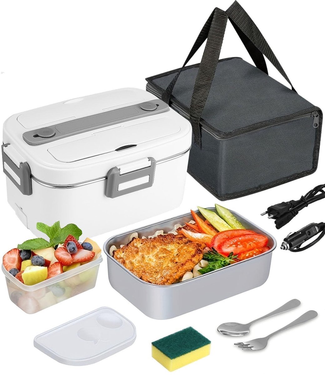 Omgoods - Elektrische Lunchbox 3-in-1 1.8L met Bestek en Isolatie