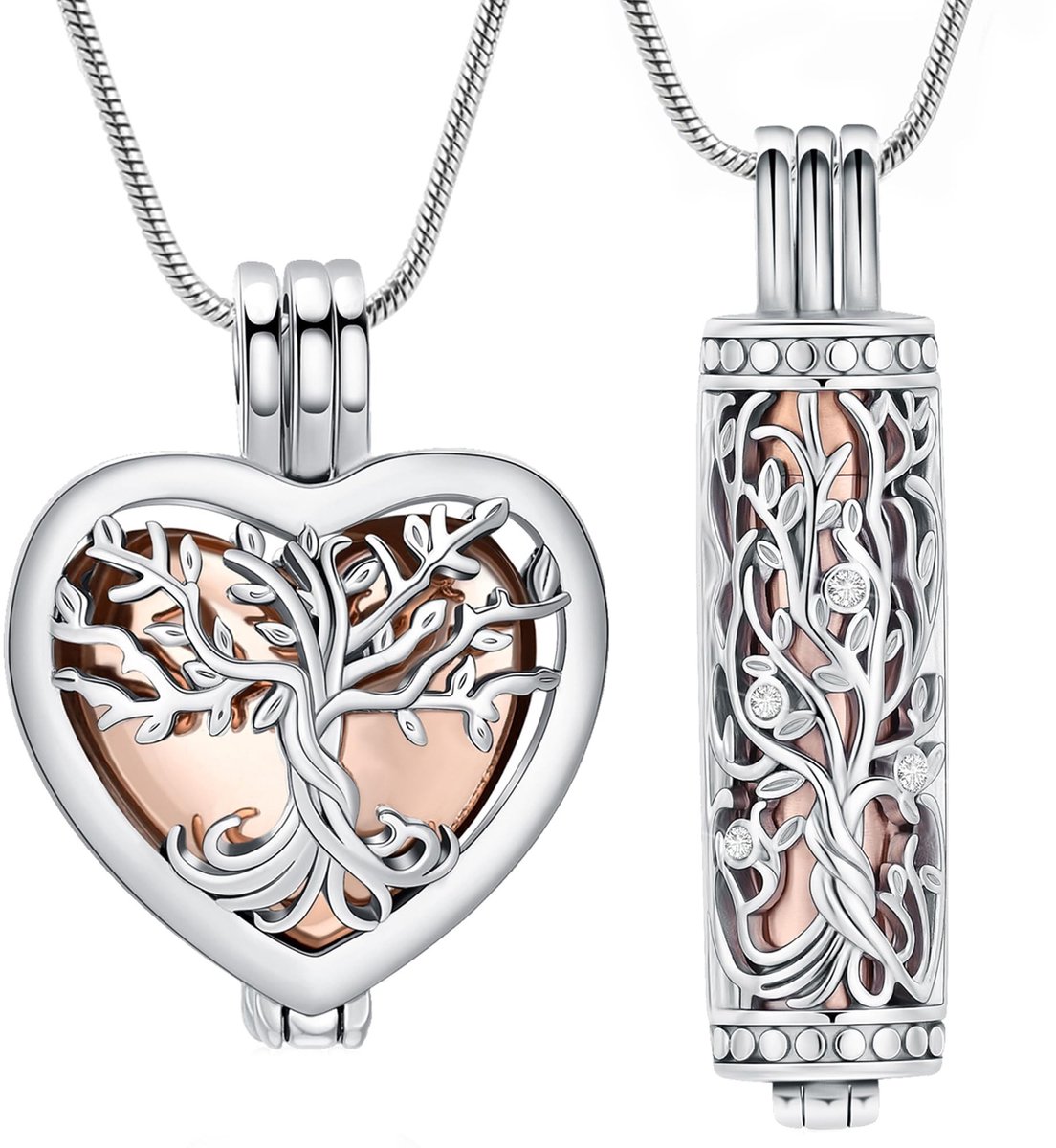 Omgoods - Tree of Life Urn Necklace - Ash Cremation Jewelry voor Herinneringen