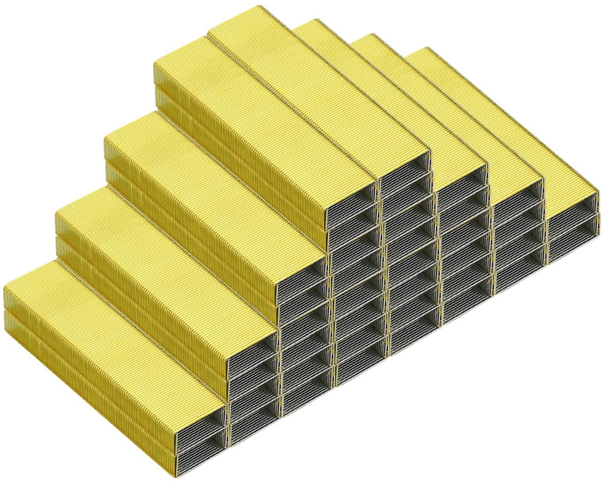Omgoods - 26/6 Standaard Nietjes - 10 Packs van 10.000 Stuks - Voor Kantoor Nietmachine, Gele Tip
