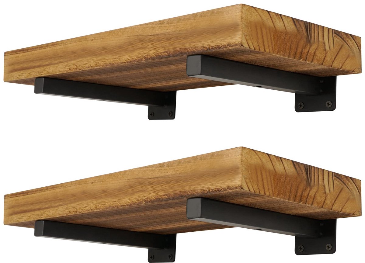 Omgoods - Heavy Duty Plankdragers 4 Stuks - Zwart Met Bevestigingsmateriaal
