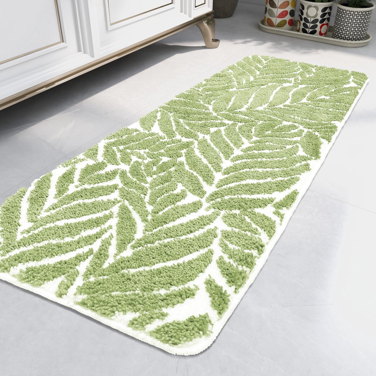 Omgoods - Sage Green Badkamer Runner - Lang Antislip Badmat voor Badkamer