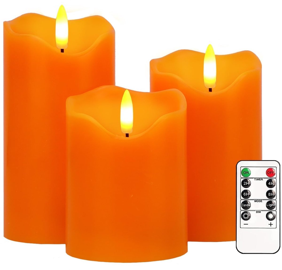 Omgoods - 3x LED Kaarsen met Afstandsbediening en Timer - Dimbare Vlamloze Kaarsen voor Feestdagen