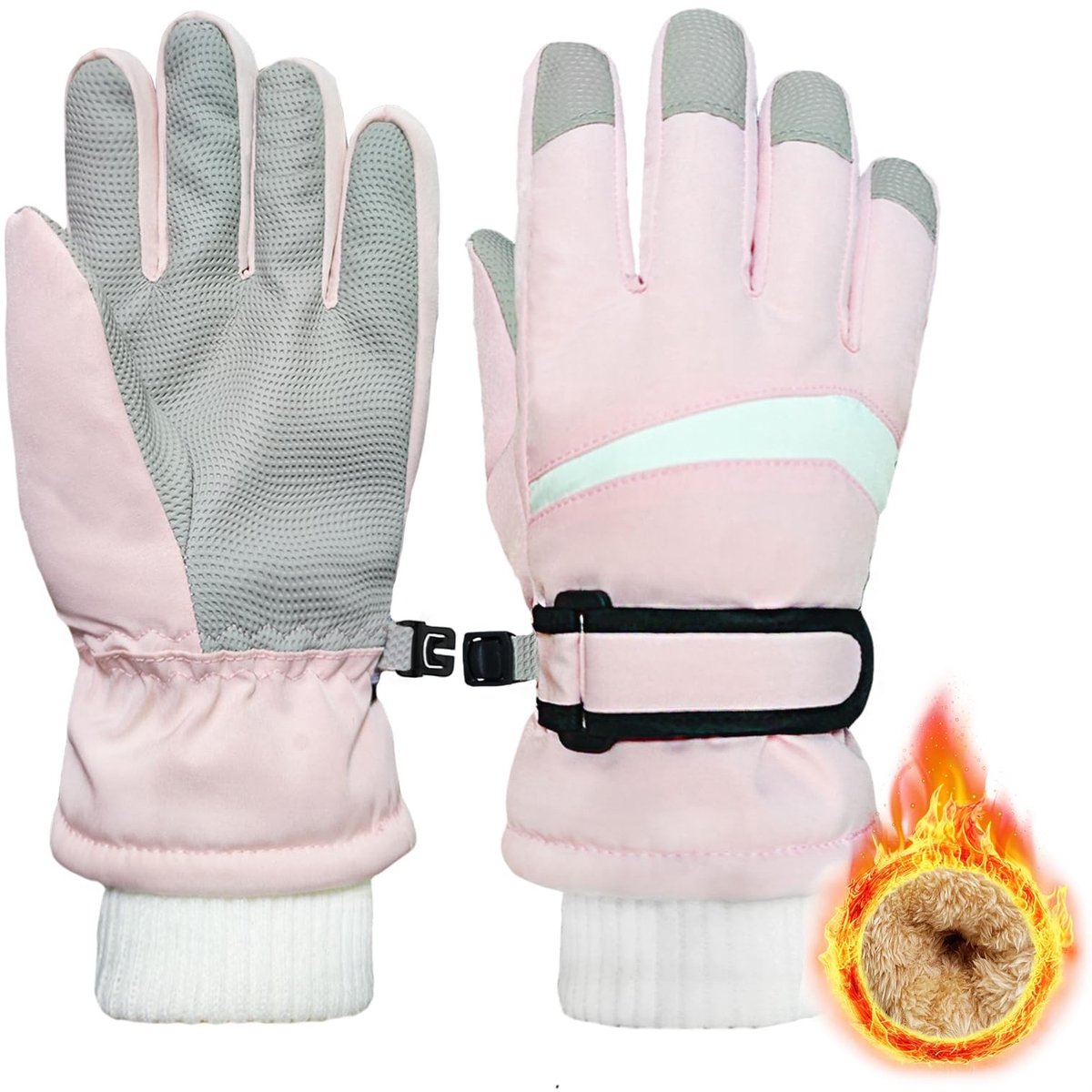 Omgoods - Kinder Ski Handschoenen - Warme Fleece Winddichte en Waterdichte Handschoenen