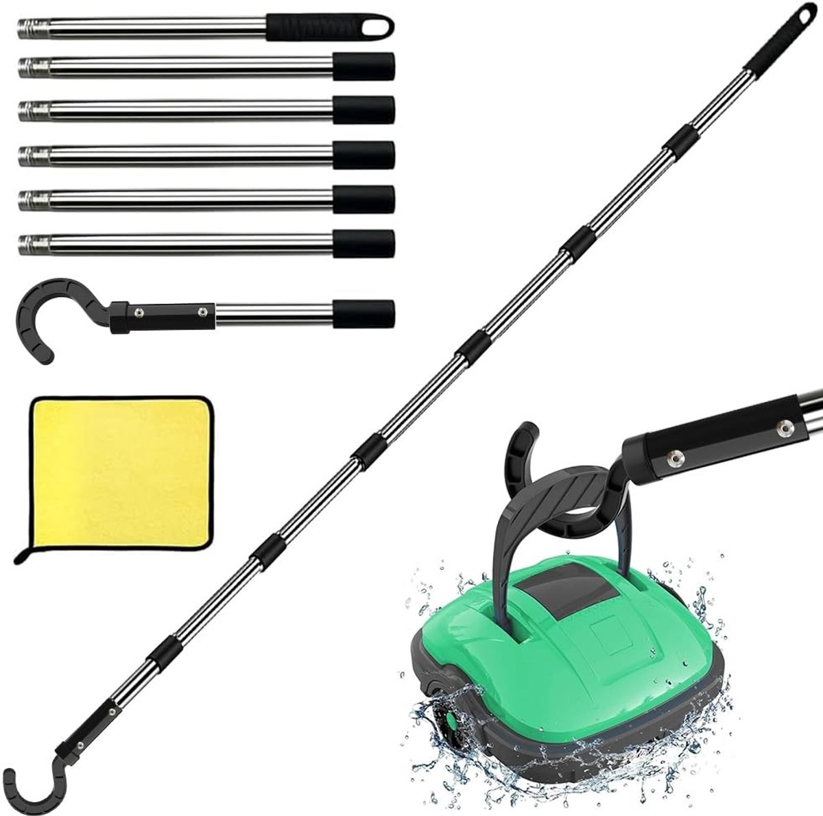 Omgoods - Pool Robot Haak met Telescopische Steel van 255 cm - Accessoire voor Poolreinigers