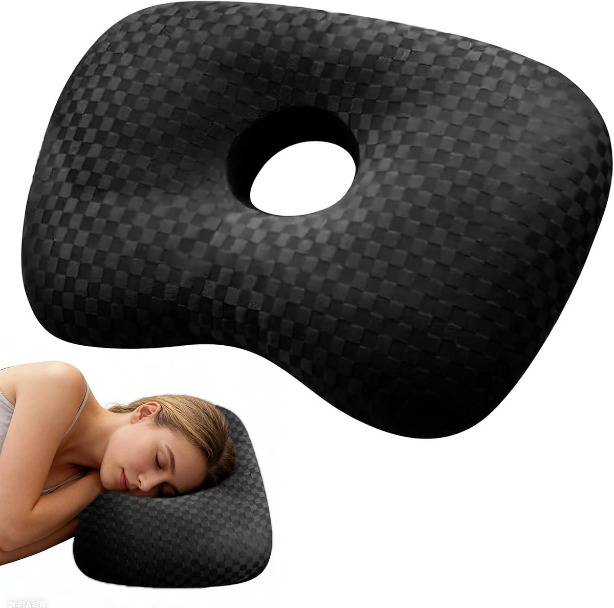 Piercing kussen met gat, oorpiercing hole pillow, oorkussen met oorgat, kussen zijslaper voor pijnverlichting in het oor