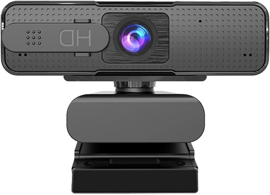 Webcam Full HD - Webcamera USB - Videochatten Confereren - Automatische Focus - 1080p - Zwart