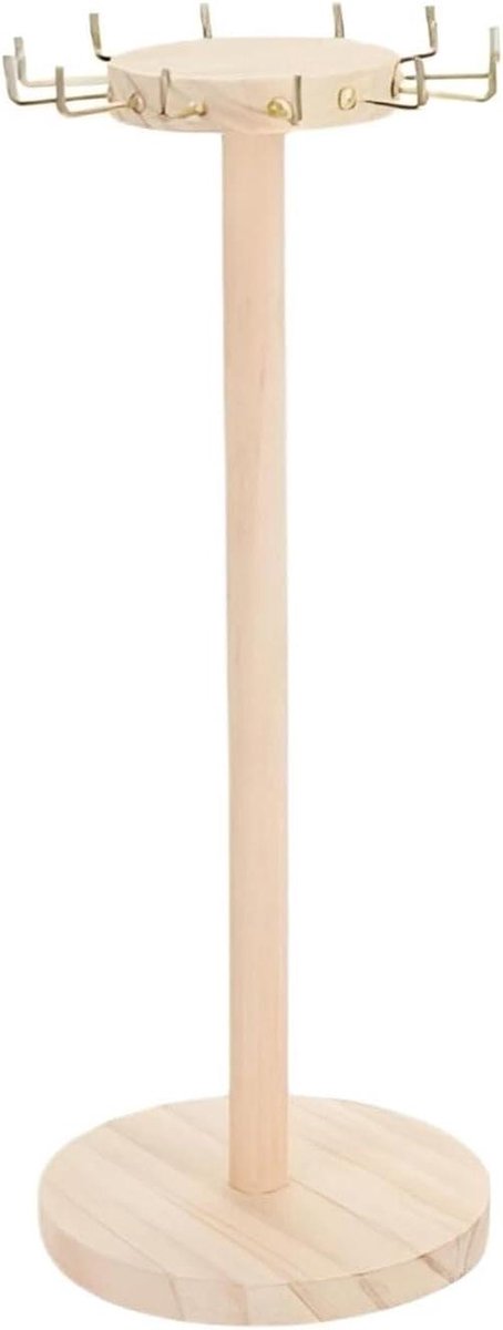 Sieradenstandaard - Juwelenhouder - Sieraden Opbergen - Houten Handmodel - 40x15cm - Beige