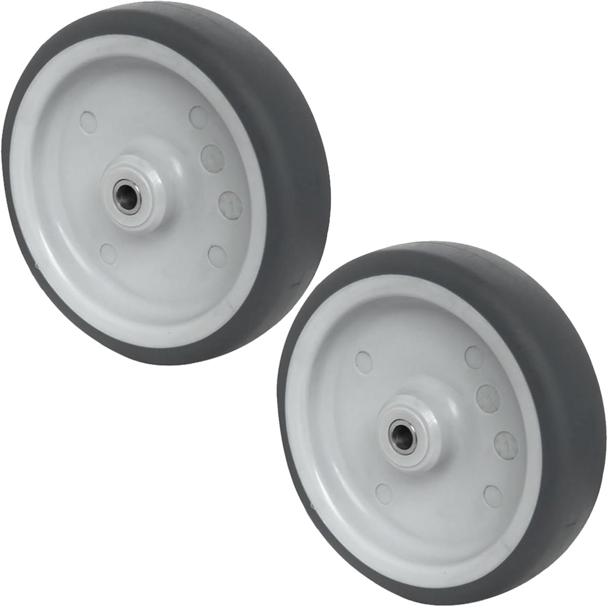 SnelShoppen - Set van 4 Ingebouwde Rollen 125 mm met As, T.P.E. Lager, Robuuste Transportwielen voor Meubels, Werkplaats, Camping en Huishoudelijk Geb