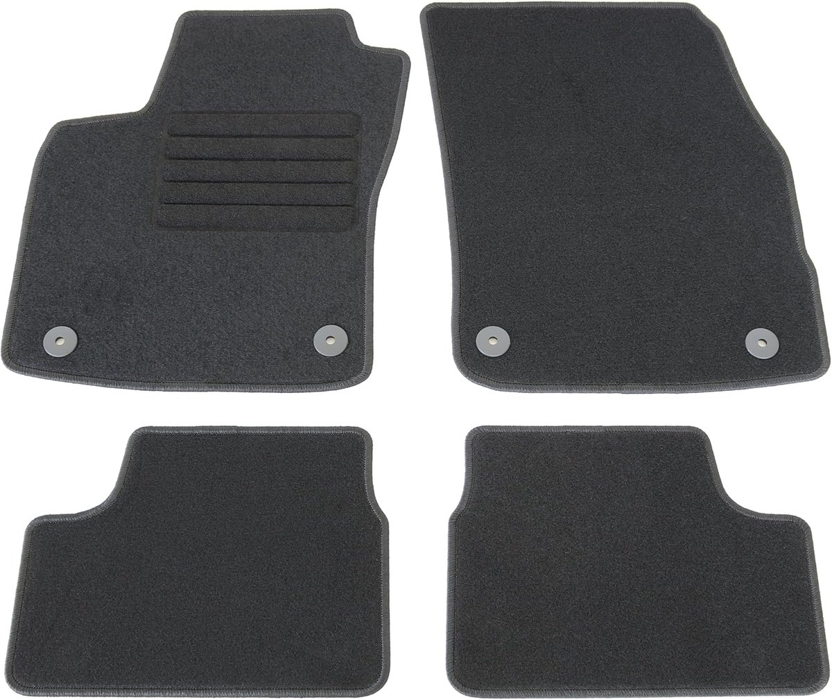 SnelShoppen - Velours Vloermatten Set Zwart voor Opel Astra H TwinTop | 4-delige, 100% passende, textile vloermatten met randen en hakbeschermers