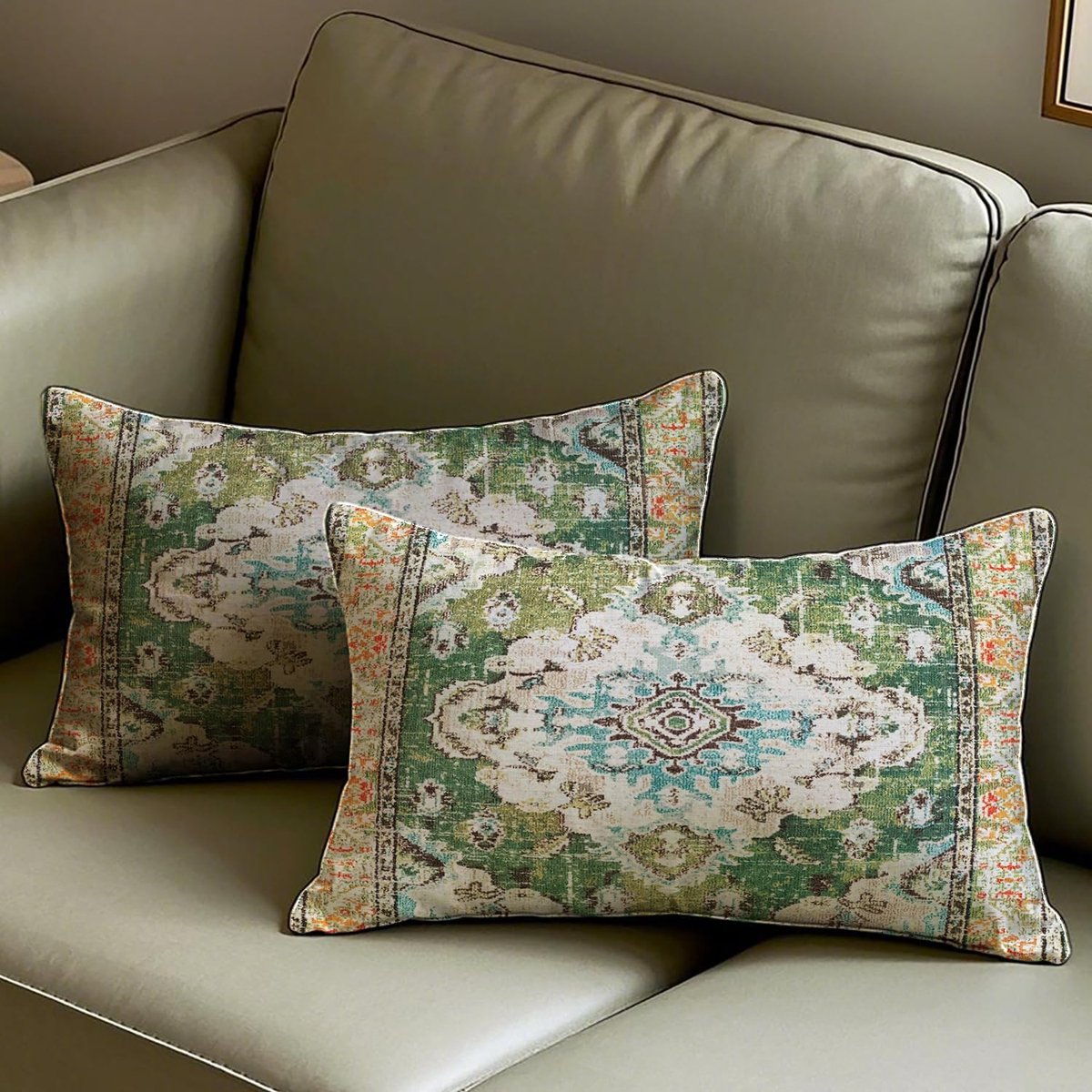 Kussenslopen set van 2 - 30 x 50 cm - bohemien abstract - vintage fluwelen kussenhoezen - perfect voor tuin of bank - ShopVlot