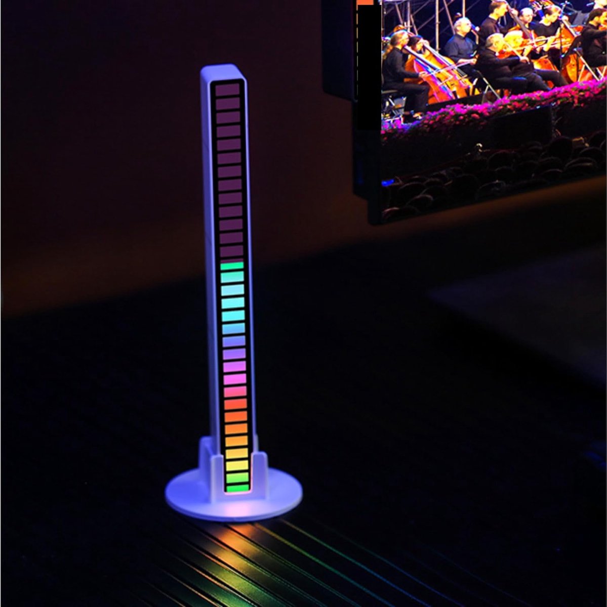 SnelShoppen - Music LED Bar Light - Geluidsgestuurde RGB Lichten, Retro Stijl, Oplaadbare Batterij met USB, Lichtgewicht en Draagbaar voor Feesten en